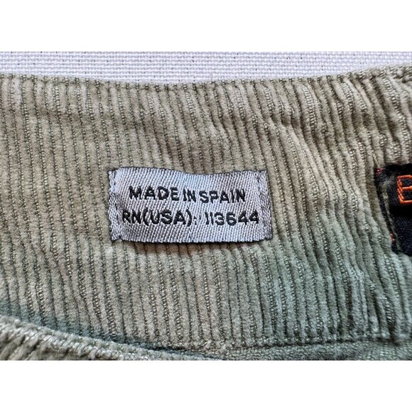 Bershka Womens Corduroy Capri Knee Pants Olive Green Size 8 (EUR 38) Made In Spa - Picture 3 of 12
